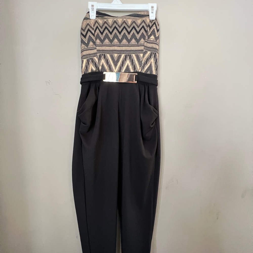 Love J black and gold jumpsuit vintage